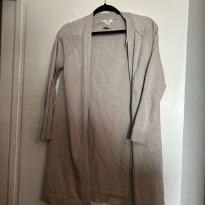 Light Gray Open Front Cardigan